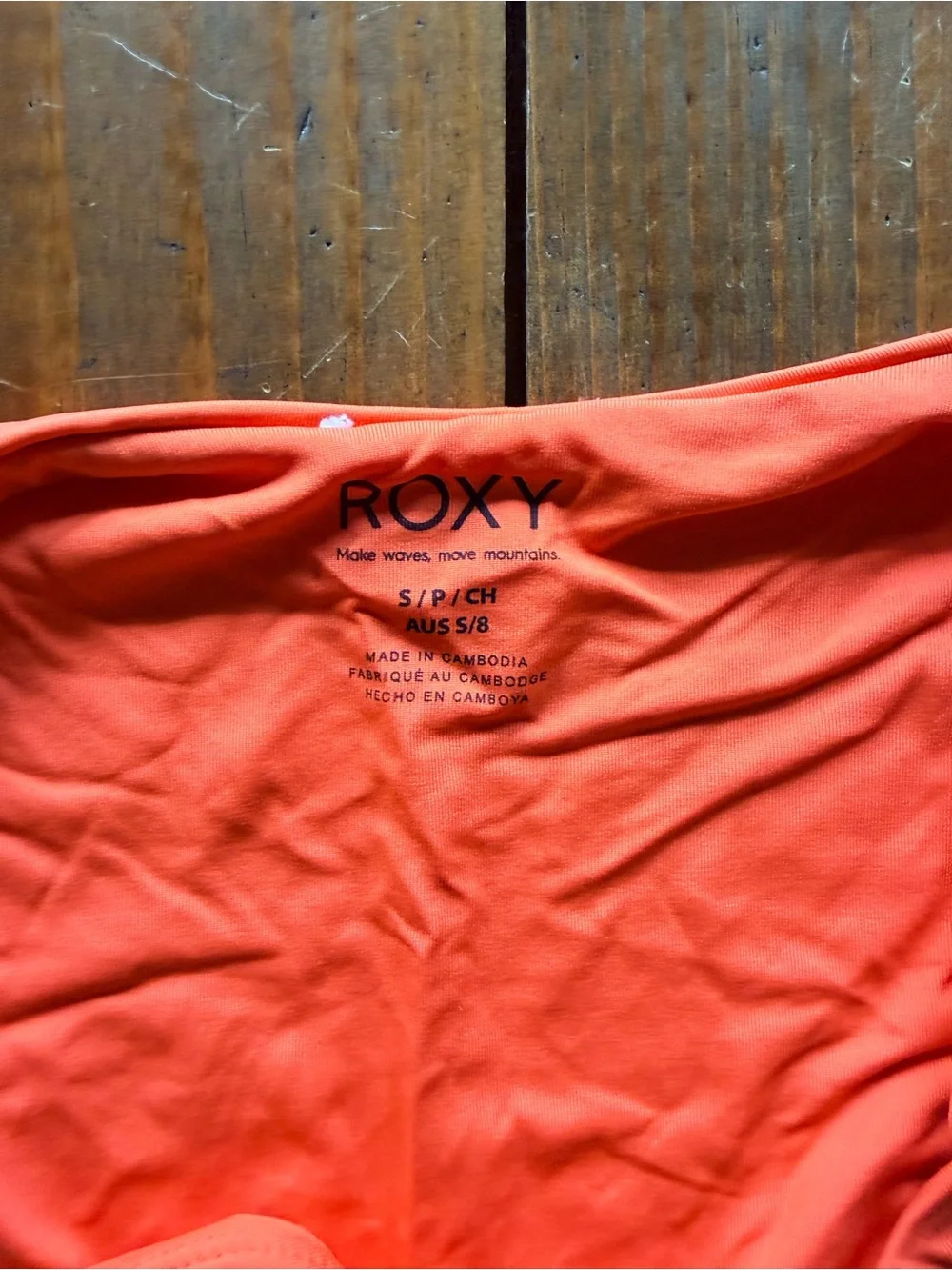 Roxy classic cheeky bikini bottoms coral orange S - Picture 3 of 5